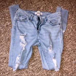 Forever 21 Light Wash Distressed Skinny Jean - 25
